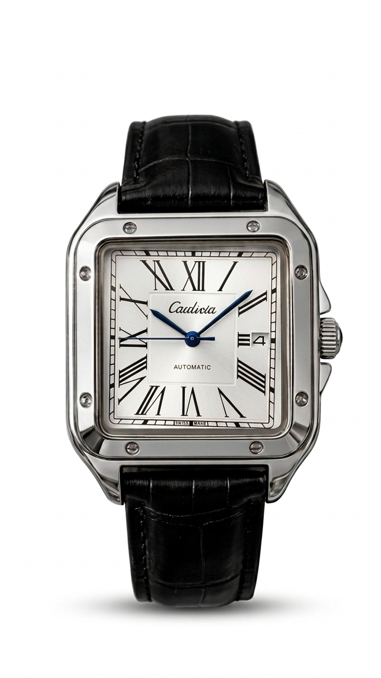 Orus Cardivia — Black Leather Watch, 38mm
